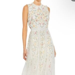 MAC DUGGAL Ruffle Floral A-Line Gown